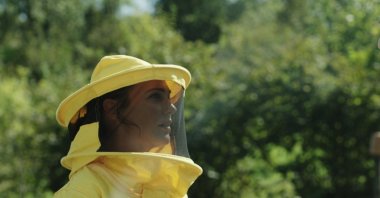 Meryem Uzerli as Ayşe in a still from "Kovan" ("The Hive").