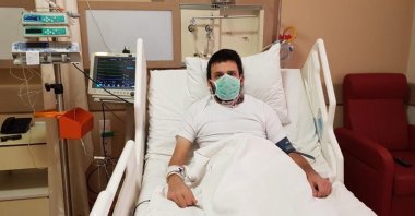 Ceyhun Yıldırım in his hospital bed after the surgery, in Istanbul, Turkey, Nov. 30, 2020. (DHA Photo) 