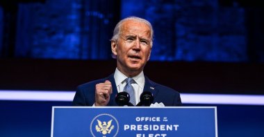In this file photo taken on November 24, 2020 US President-elect Joe Biden speaks during a cabinet announcement event in Wilmington, Delaware. (AFP Photo)