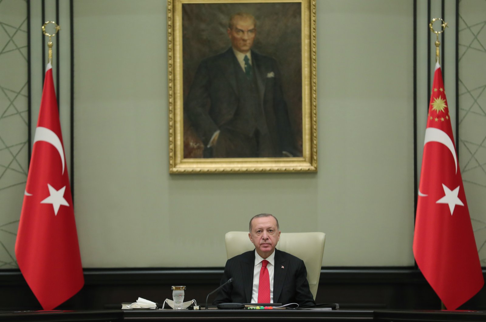 President Recep Tayyip Erdoğan ahead of a cabinet meeting in Ankara, Dec. 30, 2020. (AA)