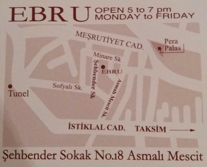 A map showing the bookstore's location in Asmalımescit, Istanbul. (Courtesy of Linda Robinson)