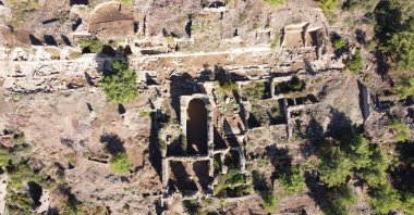 An aeriel view of the ancient city of Syedra, southern Turkey, Nov. 30, 2020. (AA PHOTO)