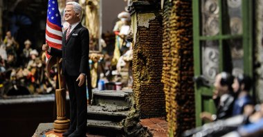 A statuette of U.S. President-elect Joe Biden, produced by master crafters of San Gregorio Armeno, Naples, Italy, Nov. 21, 2020. (Photo by Getty Images)