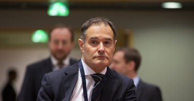 Fabrice Leggeri, Executive Director of Frontex, attends a meeting of EU interior ministers at the EU Council building in Brussels, Dec. 2, 2019. (AP Photo)