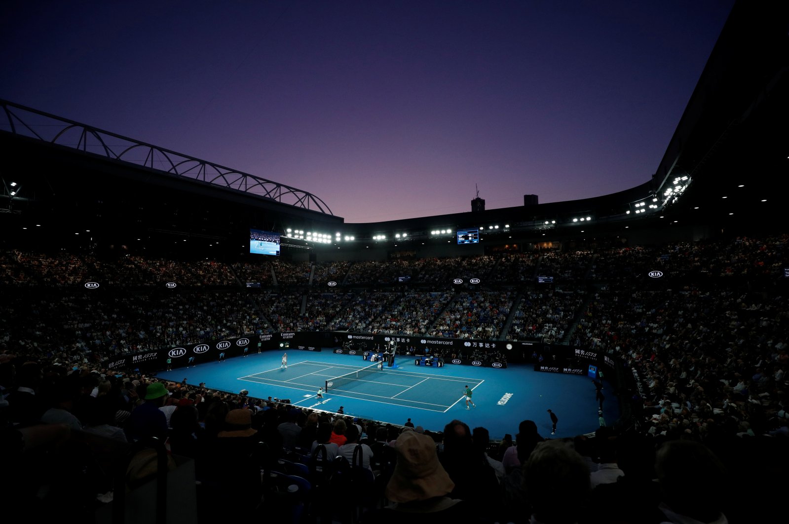 Men's singles final between Novak Djokovic and Dominic Thiem in the Australian Open, in Melbourne, Australia, Feb. 2, 2020. (REUTERS PHOTO)