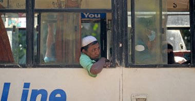 Rohingya refugees are transported to the Chittagong district from a refugee camp for the first mass relocation of refugees to an island, in Ukhia, Bangladesh, Dec. 3, 2020. (AFP Photo)