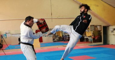 Fatih Çelik practices during a training session, in Adana, southern Turkey, Dec. 3, 2020. (DHA Photo)
