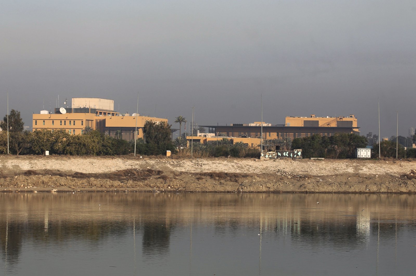 A general view of the U.S. Embassy across the Tigris river in Iraq's capital Baghdad, Jan. 3, 2020. (AFP Photo)