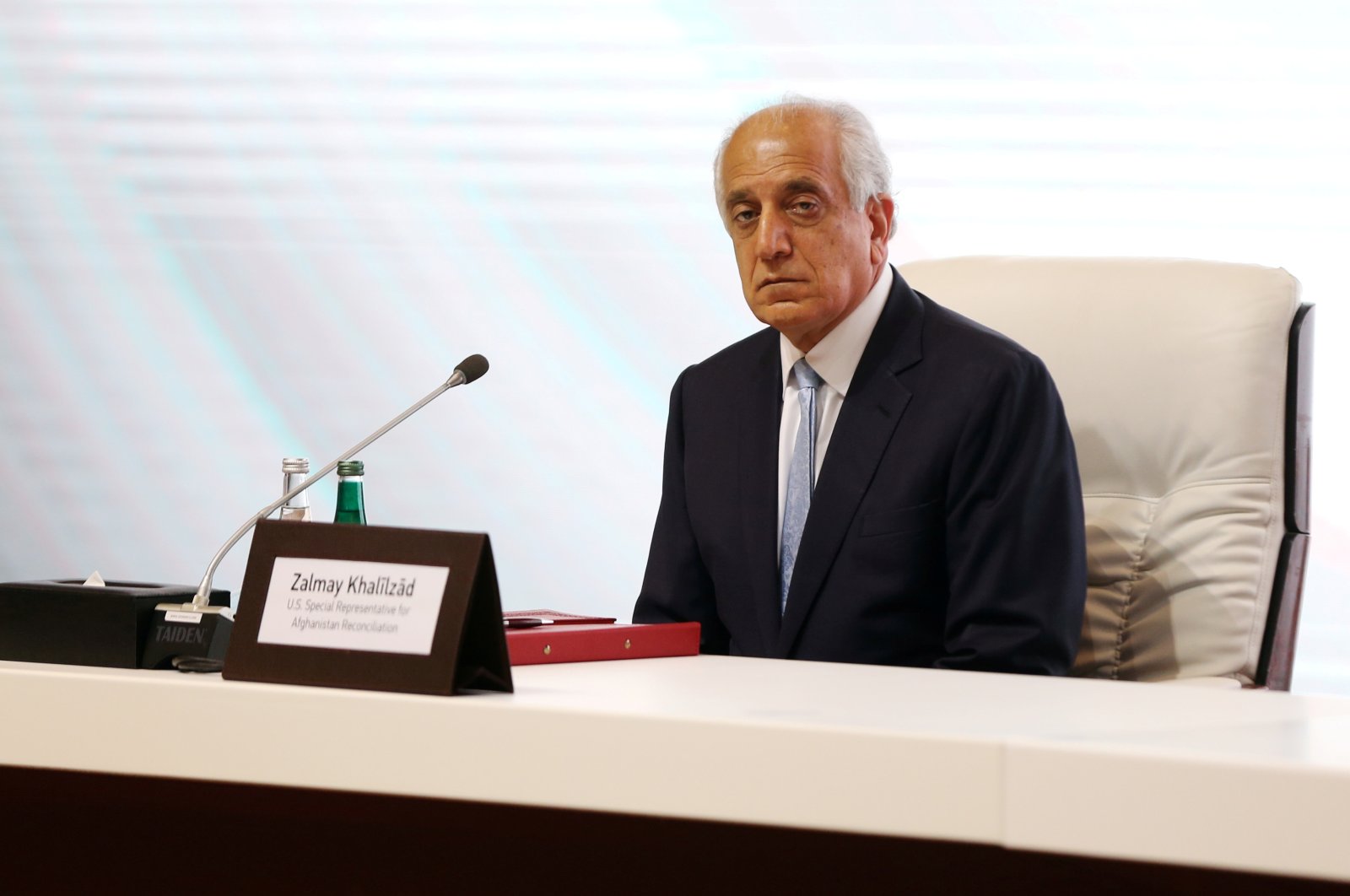 Zalmay Khalilzad, U.S. envoy for peace in Afghanistan is seen during talks between the Afghan government and Taliban insurgents in Doha, Qatar, Sept. 12, 2020. (REUTERS Photo)