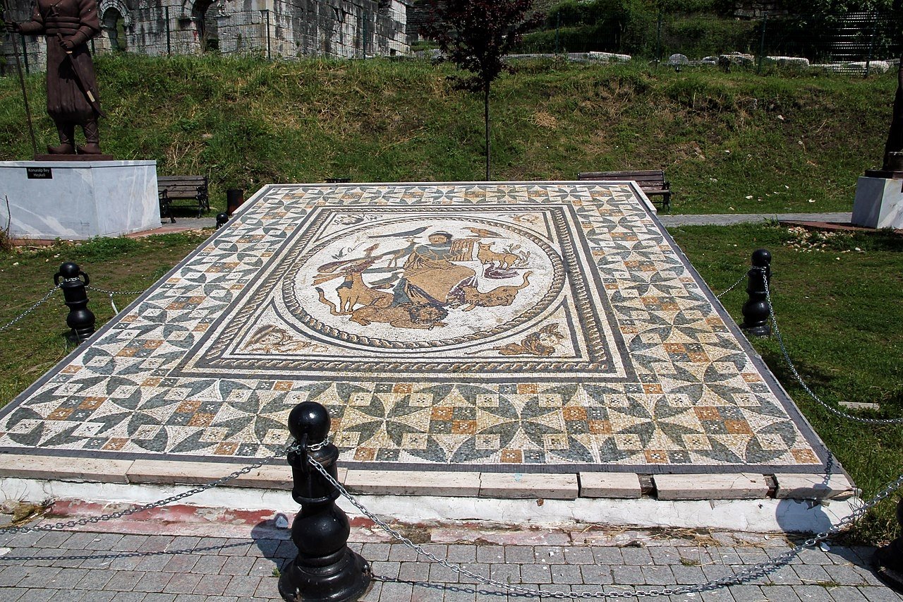 The Orpheus mosaic in the Konuralp Museum.