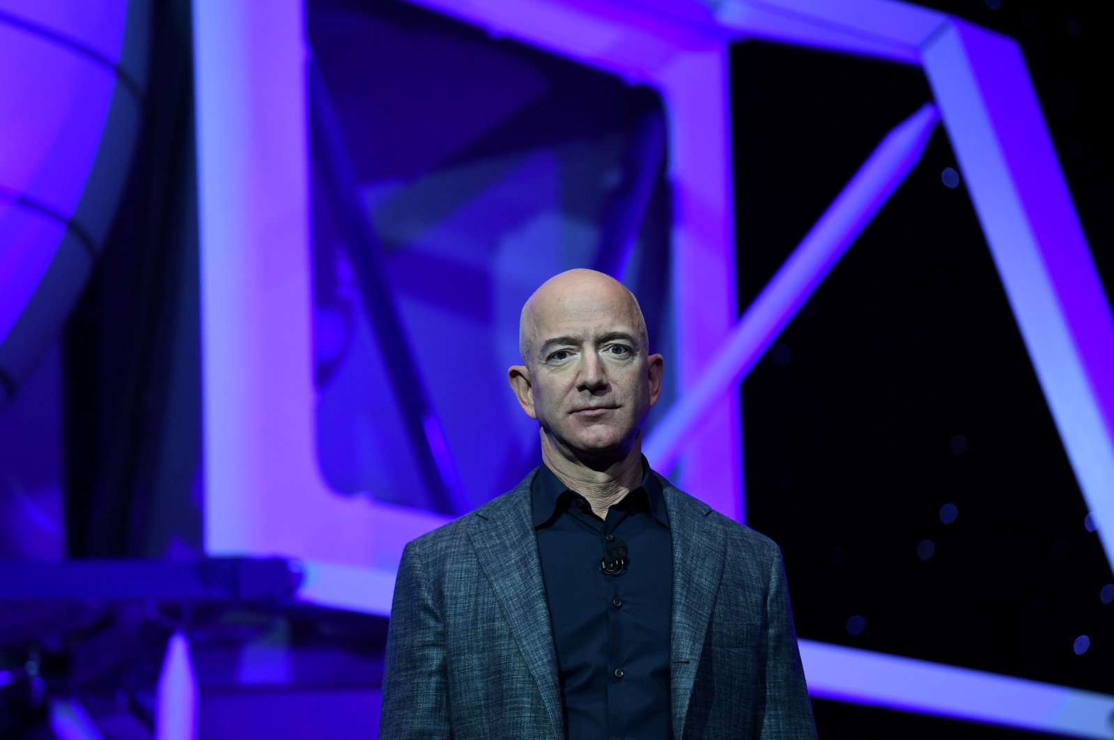 Founder, Chairman, CEO and President of Amazon Jeff Bezos unveils his space company Blue Origin's space exploration lunar lander rocket called Blue Moon during an unveiling event in Washington, U.S., May 9, 2019. (Reuters Photo)
