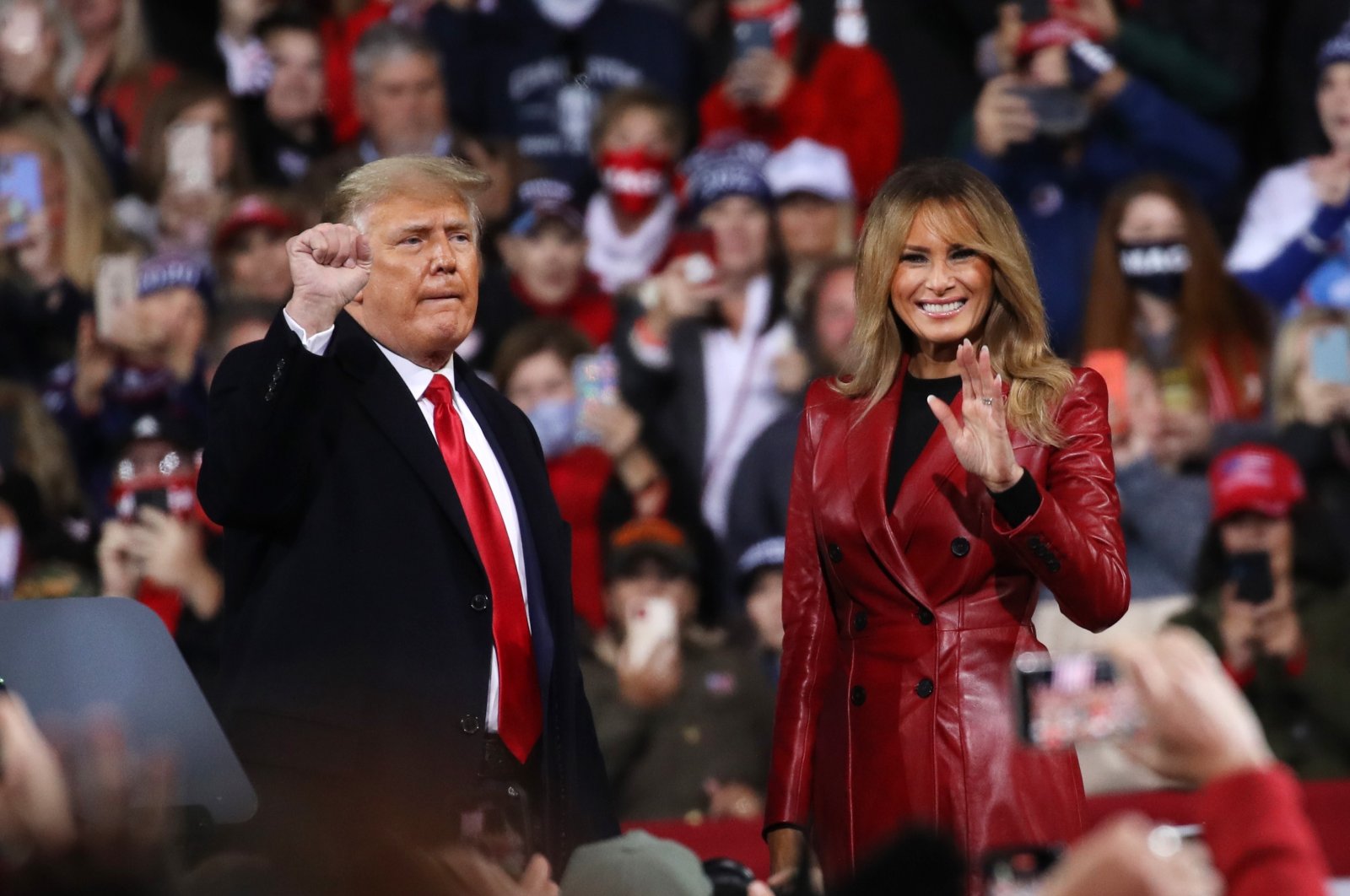 U.S. President Donald Trump and first lady Melania attend a rally, Valdosta, Georgia, U.S., Dec. 5, 2020. (AFP Photo)