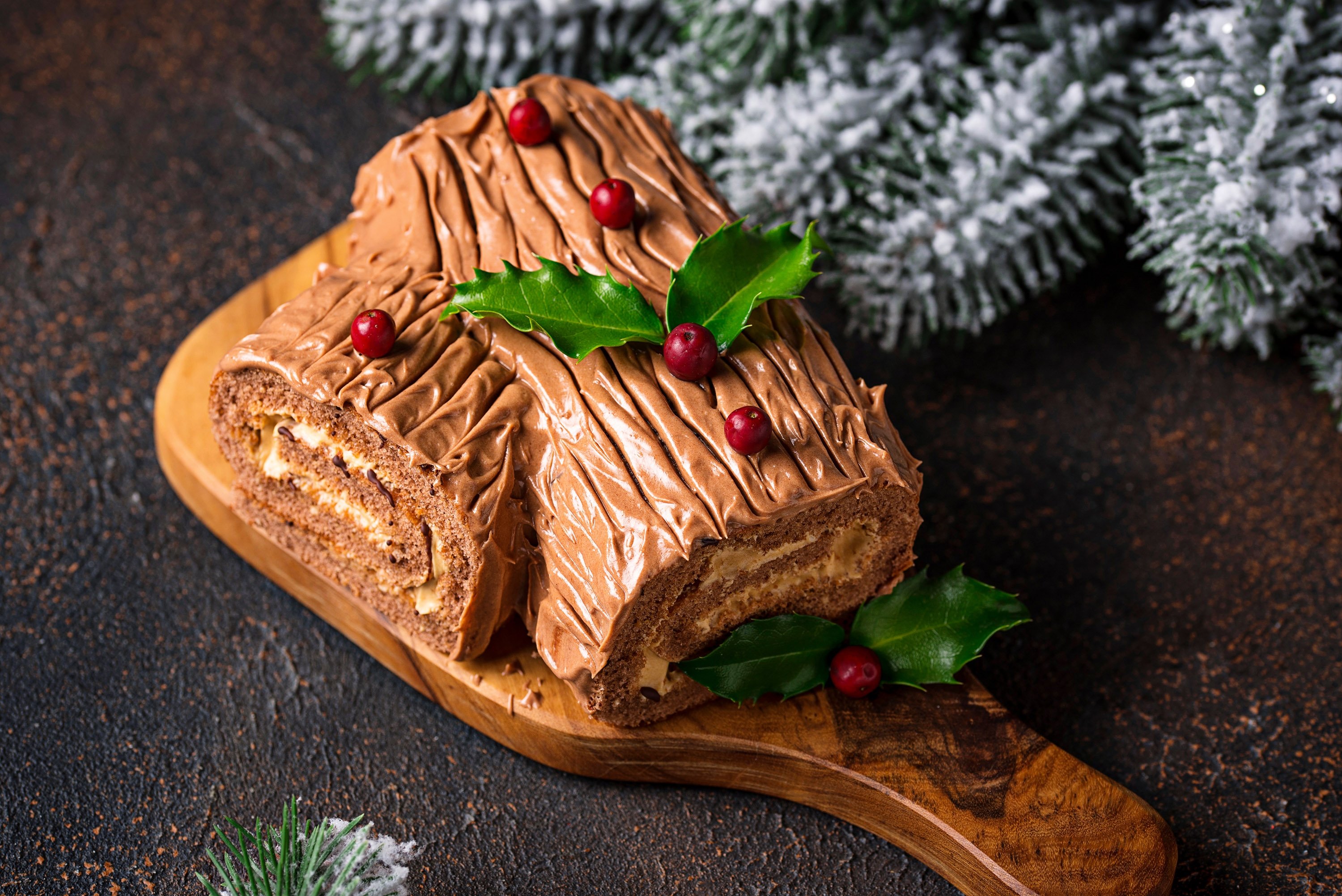 The Yule log, or Christmas block, is a desert tradition in Europe. (Shutterstock Photo)
