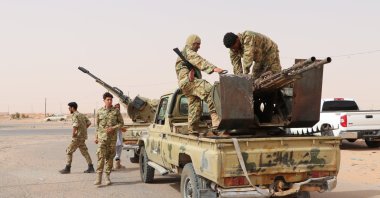Libyan Army soldiers are seen close to the coastal Sirte province as part of the Operation Path of Victory against putschist Gen. Khalifa Haftar's forces, Libya, June 15, 2020. (AA Photo)
