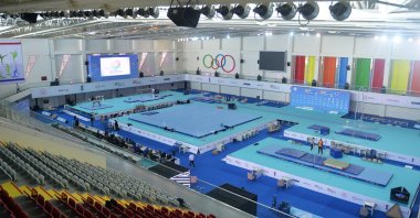 A view of the Olympic gymnastics hall where the event will be held, in Mersin, southern Turkey, Dec. 7, 2020. (AA PHOTO)