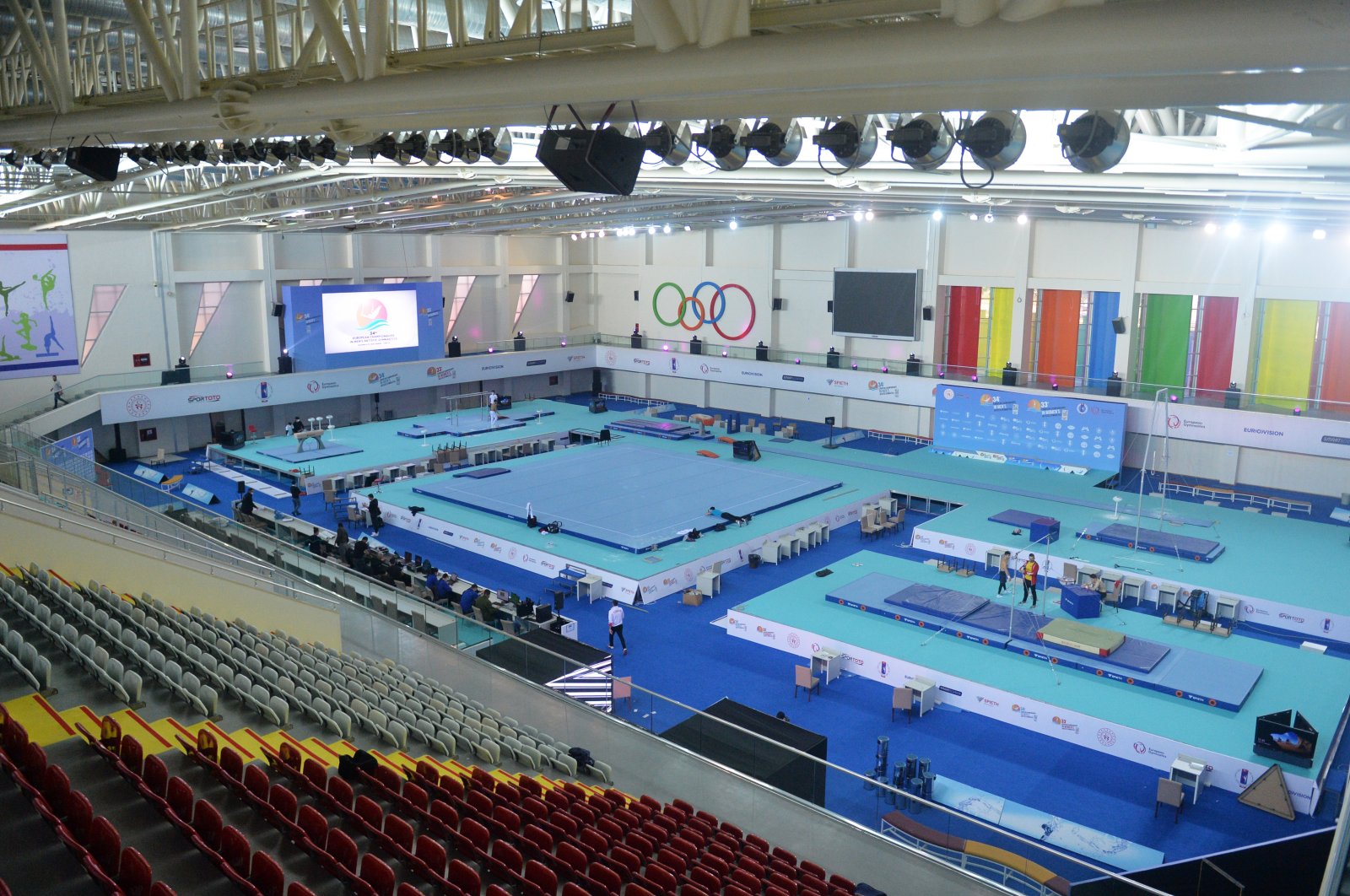 A view of the Olympic gymnastics hall where the event will be held, in Mersin, southern Turkey, Dec. 7, 2020. (AA PHOTO)