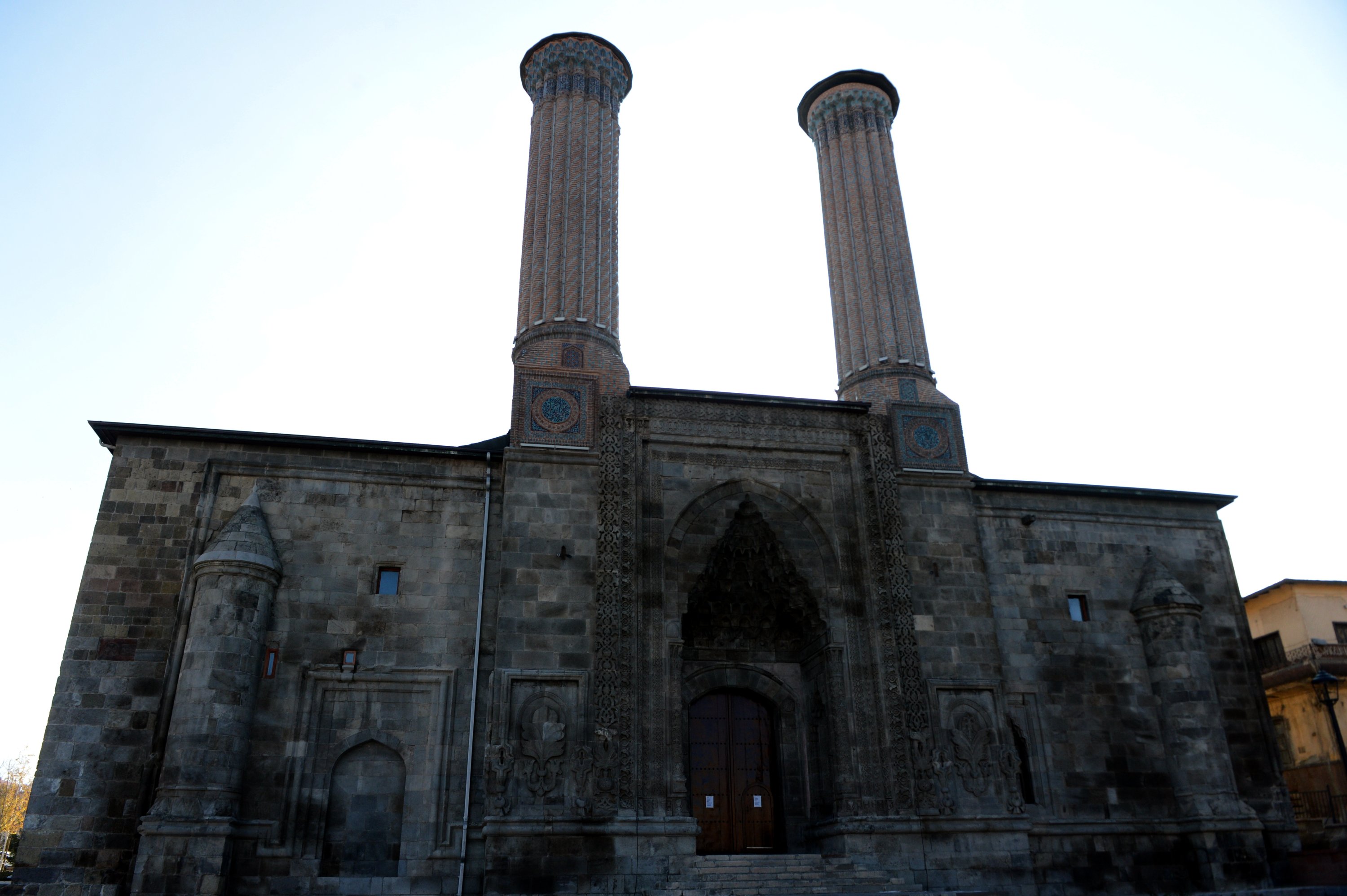 The Double Minaret Madrasa is seen in Erzurum, eastern Turkey, Dec. 7, 2020. (AA PHOTO)