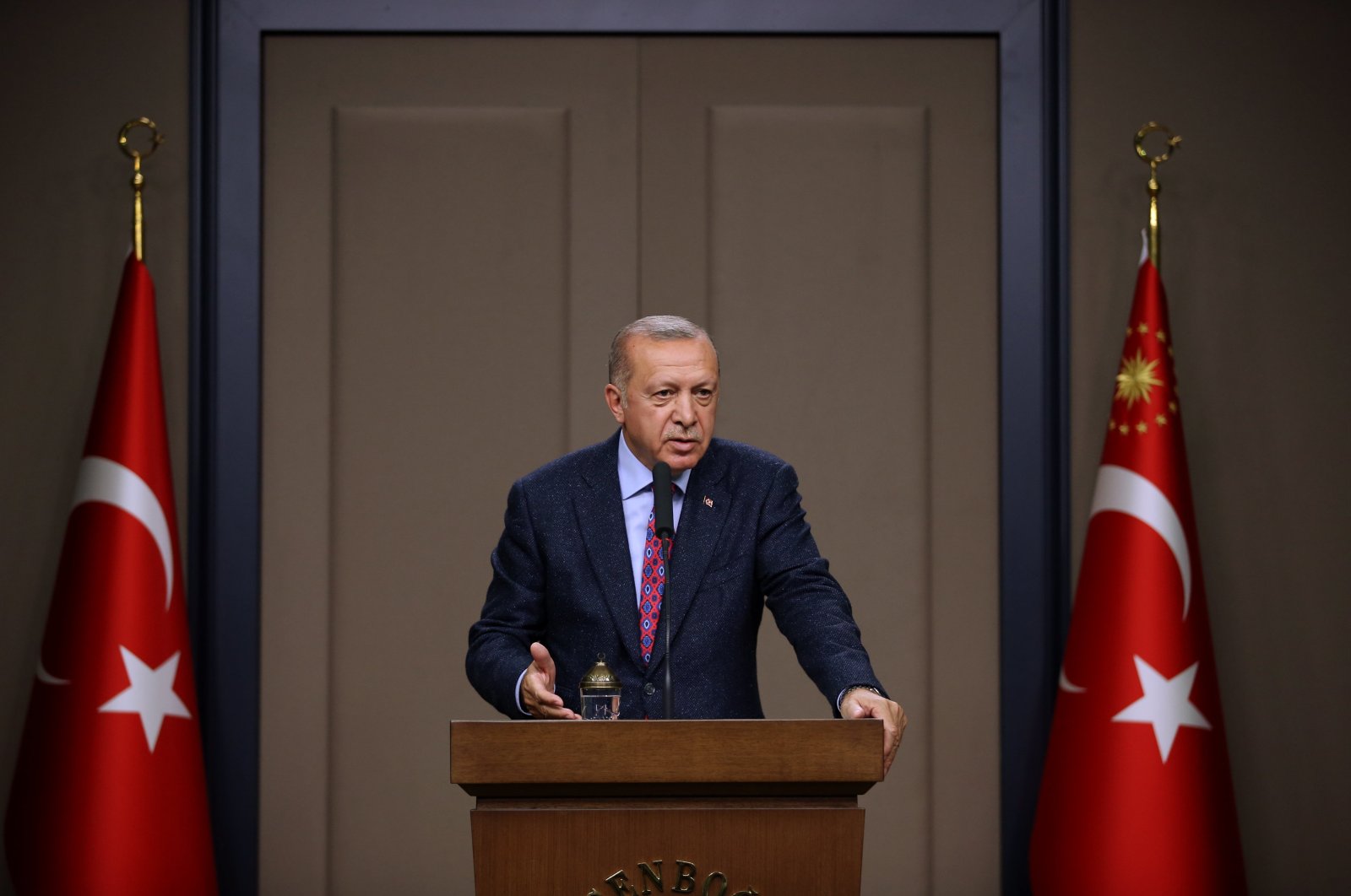 President Recep Tayyip Erdoğan speaks to reporters in a news conference on Sept. 26, 2019 (AA File Photo)