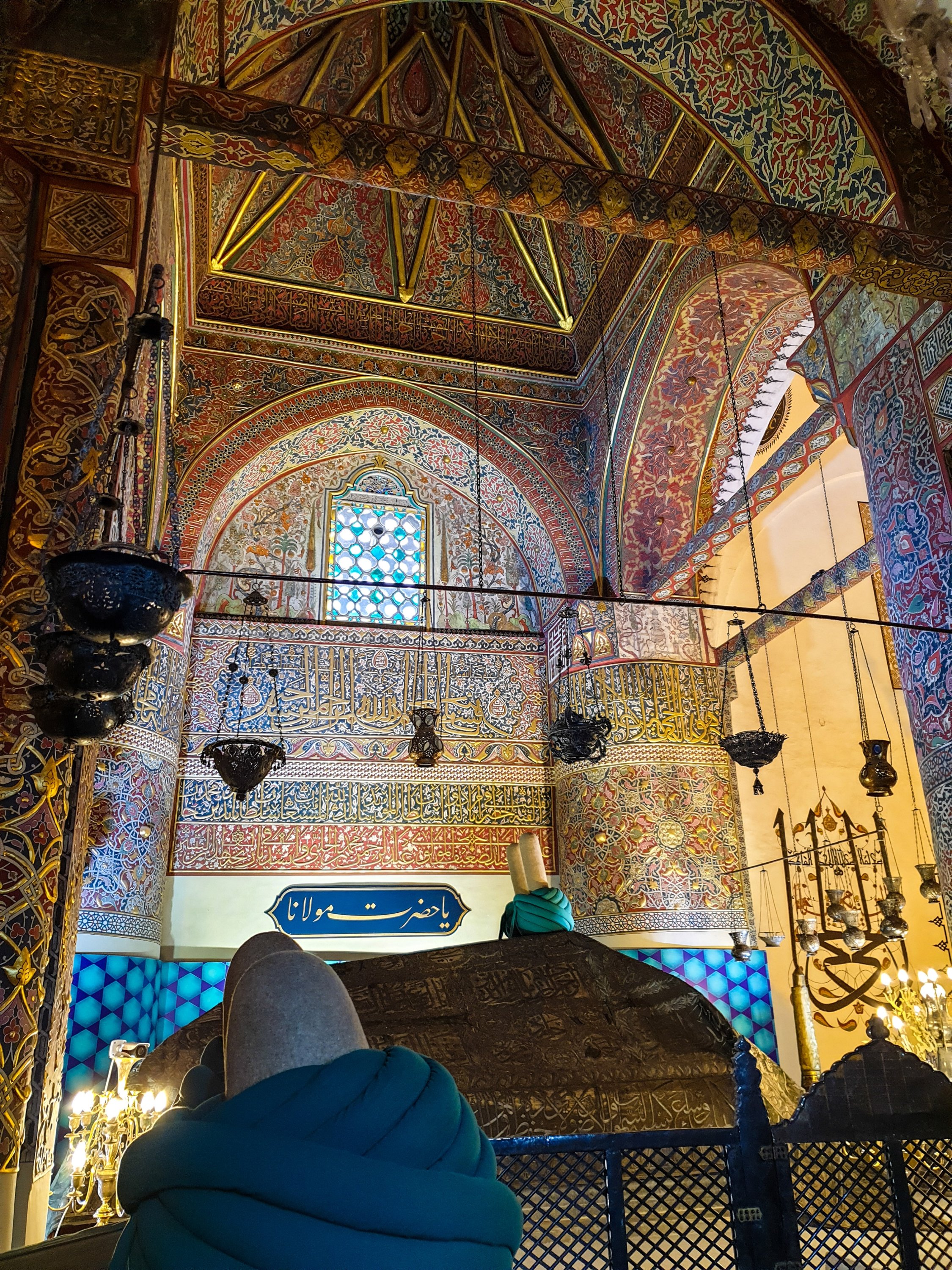 The inside of the tomb of Mevlana. (Photo by Argun Konuk)