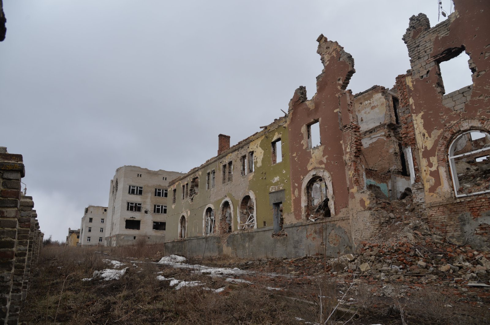 A hospital damaged in heavy shelling by the Russian-backed separatists in Slovyansk, Donetsk region, Ukraine, Feb. 27, 2019. (Photo courtesy of Mustafa Kırıkçıoğlu)
