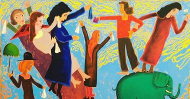 Özkan Gencer's "Rüya," 180 by 220 centimeters. (Courtesy of Asmalımescit Art Gallery)