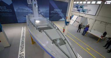 The first ULAQ armored unmanned surface vehicle series prototype, in the capital Ankara, Turkey, Dec. 15, 2020. (AA Photo)