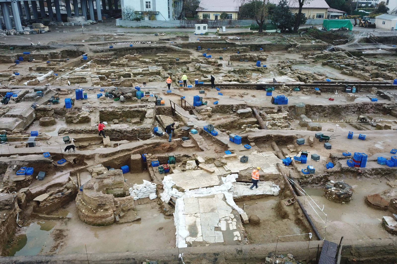 A view of the ruins of the building, in Kadıköy district, in Istanbul, Turkey, Dec. 15, 2020. (DHA PHOTO)