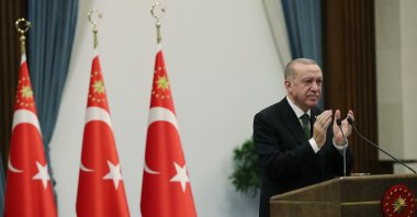 President Recep Tayyip Erdoğan speaks during the inauguration ceremony of Niğde-Ankara highway, conducted via a videoconference, Dec.16, 2020. (AA)