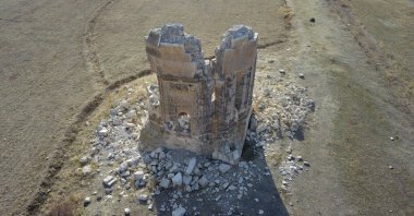 The northern facade of the Zortul Kümbet in Van, eastern Turkey, Dec. 16, 2020. (AA Photo)
