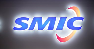 A logo of Semiconductor Manufacturing International Corporation (SMIC) is seen at China International Semiconductor Expo (IC China 2020)  in Shanghai, China Oct. 14, 2020. (Reuters Photo)