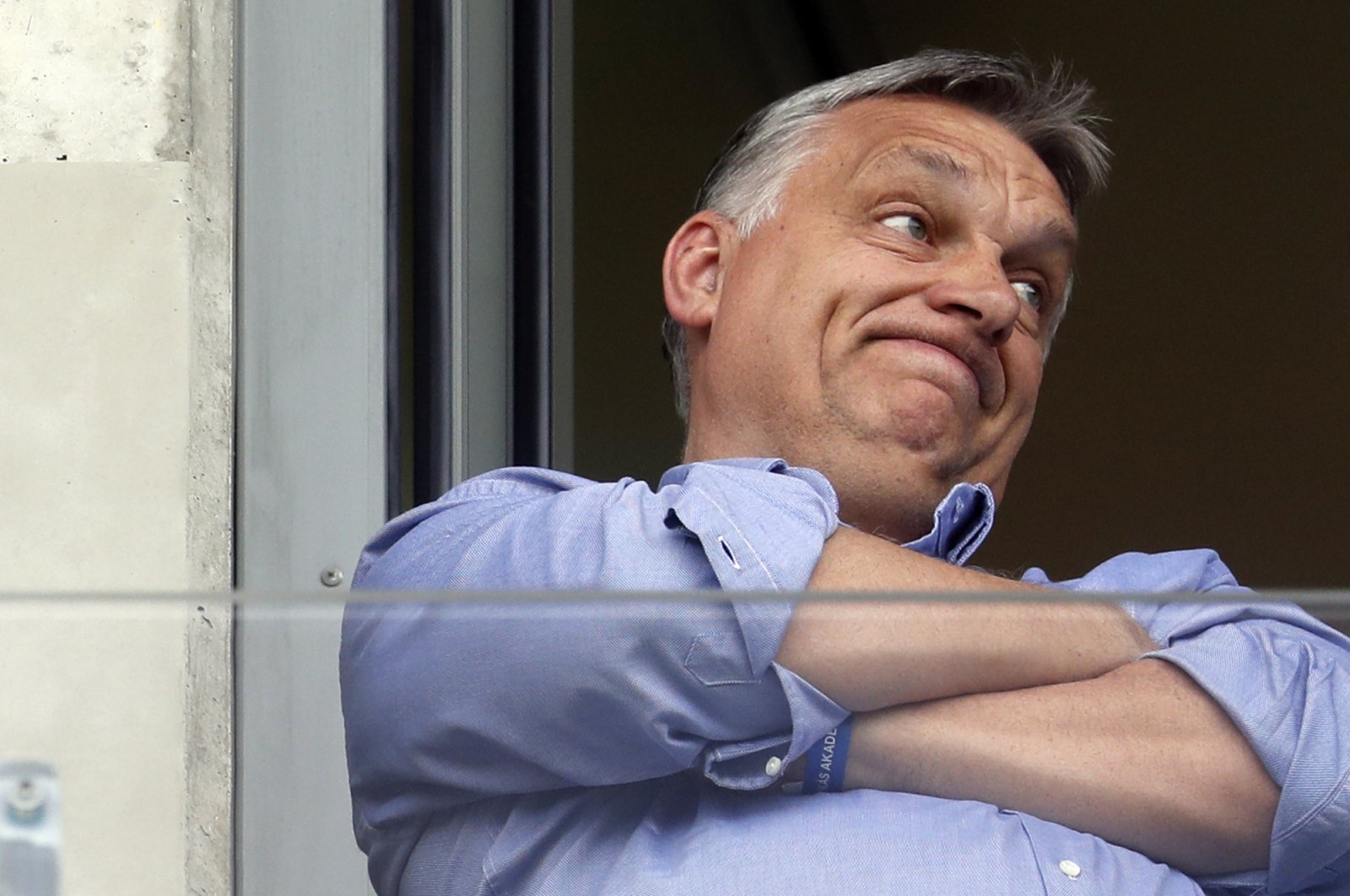 Hungarian Prime Minister Viktor Orban watches a football game in his hometown of Felcsut, Hungary, May 19, 2019. (AP Photo)