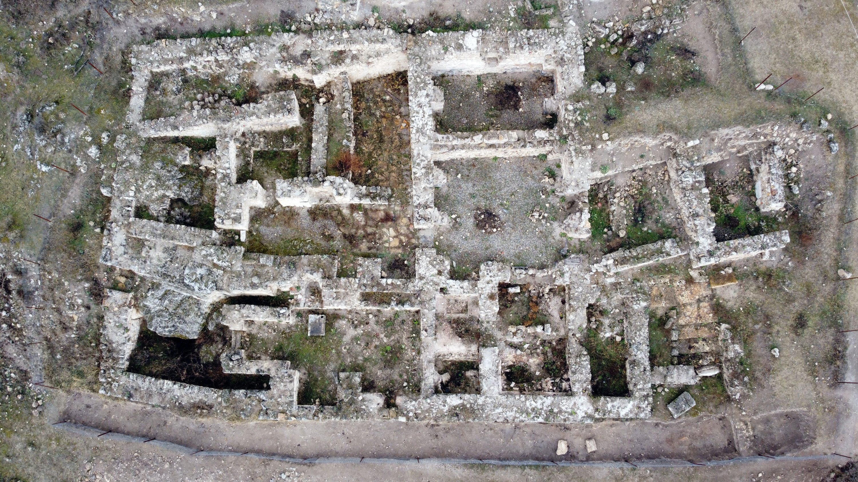 An aerial view of the ancient city of Hadrianopolis, Karabük, northern Turkey, Dec. 19, 2020. (AA PHOTO)