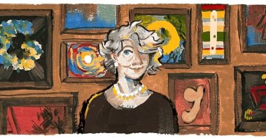 The Google Doodle celebrating Aliye Berger's 117th birthday.