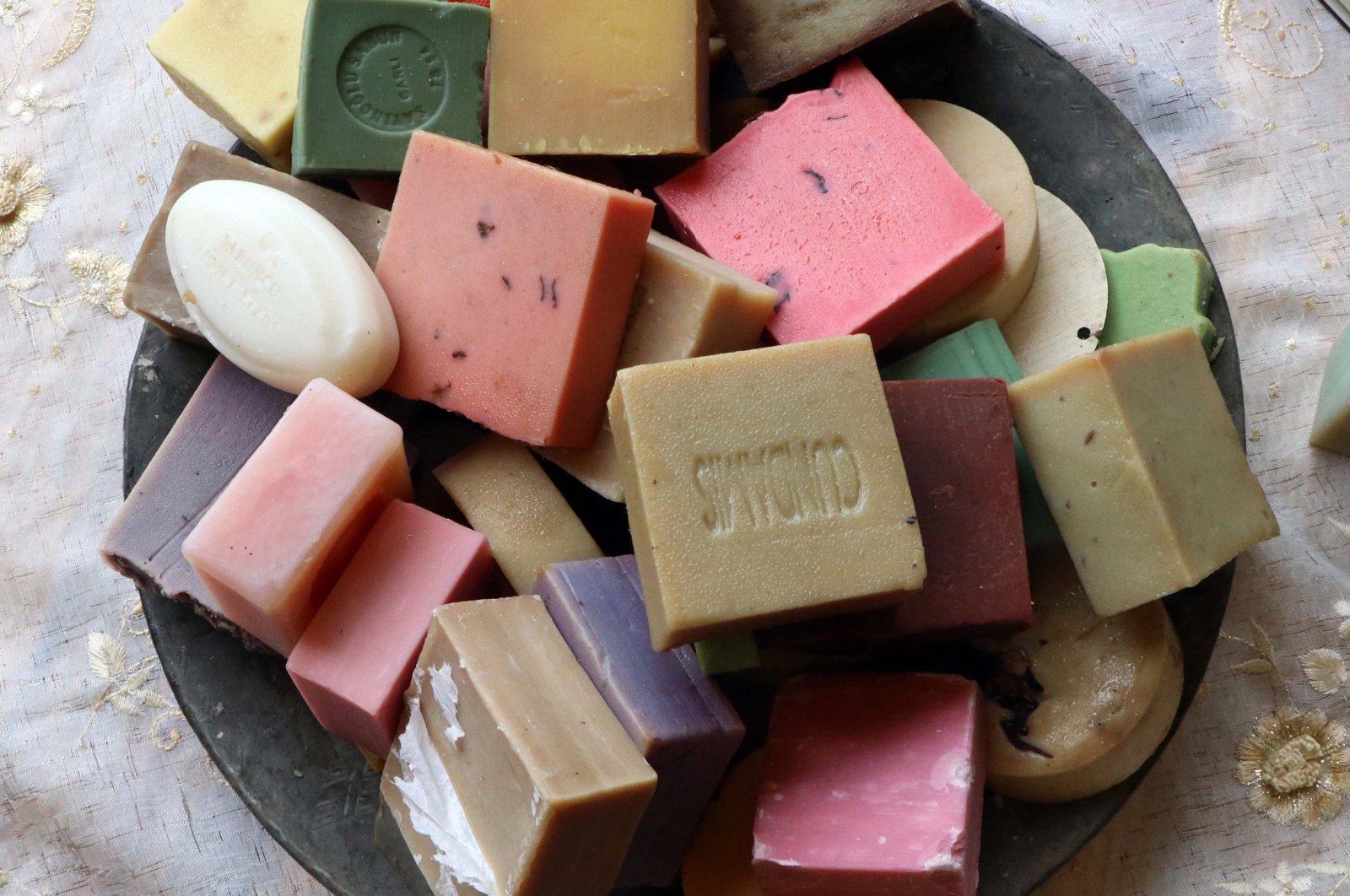 A wide variety of soaps are produced in Nizip, Gaziantep province, southeastern Turkey, Dec. 23, 2020. (DHA Photo)