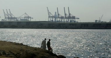 Visitors prepare to fish in front of the Red Sea port, Jiddah, Saudi Arabia, Monday, Dec.14, 2020. (AP File Photo)