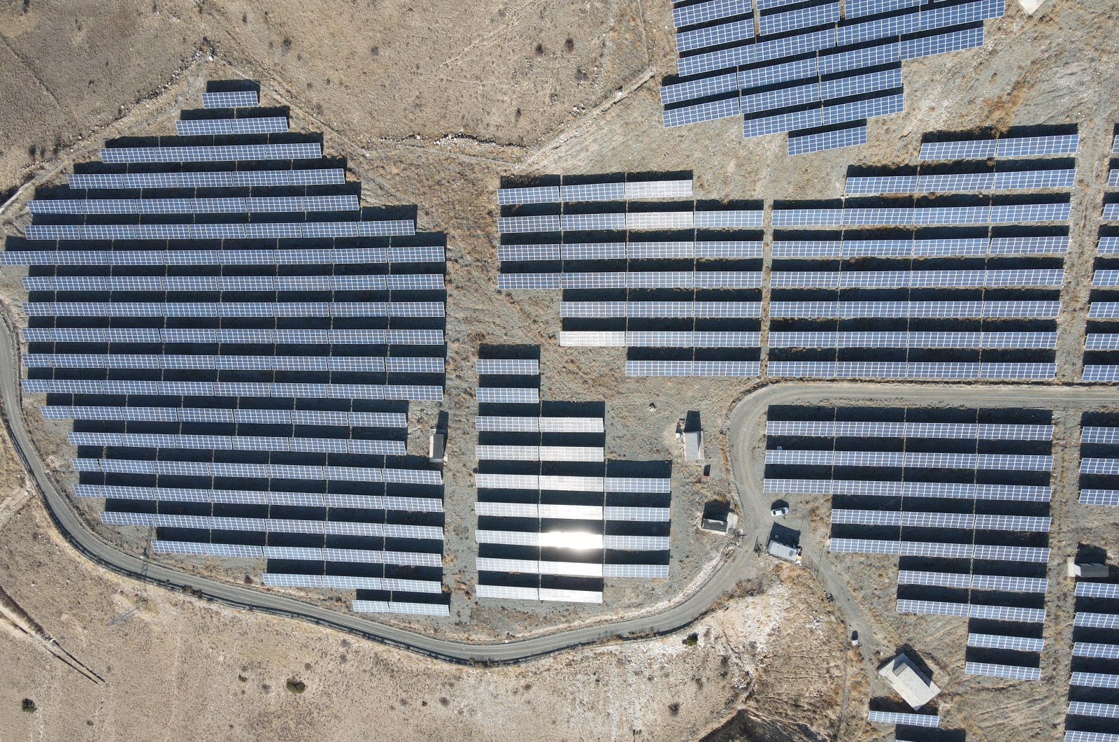 Solar panels in Erzincan province, eastern Turkey, Dec. 24, 2020. (AA Photo)