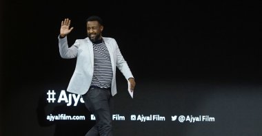 Director of 'You Will Die at Twenty' Amjad Abu Alala on stage during the Award Ceremony on the final night of the Ajyal Film Festival on November 23, 2019 in Doha, Qatar. (Getty Images)
