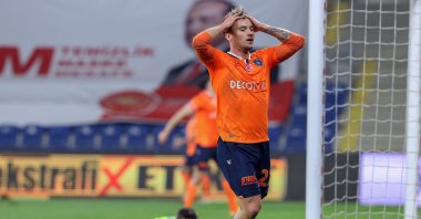 Başakşehir's Fredrik Gulbrandsen reacts after missing a shot during a Süper Lig match against Kasımpaşa at the Fatih Terim Stadium, in Istanbul, Turkey, Dec. 27, 2020. (AA Photo)