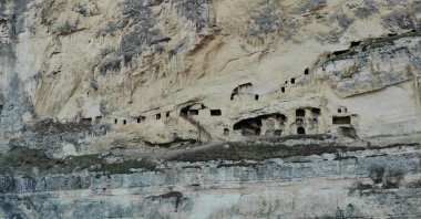 The cave rooms photographed in Tunceli, eastern Turkey, Dec. 29, 2020. (DHA Photo)