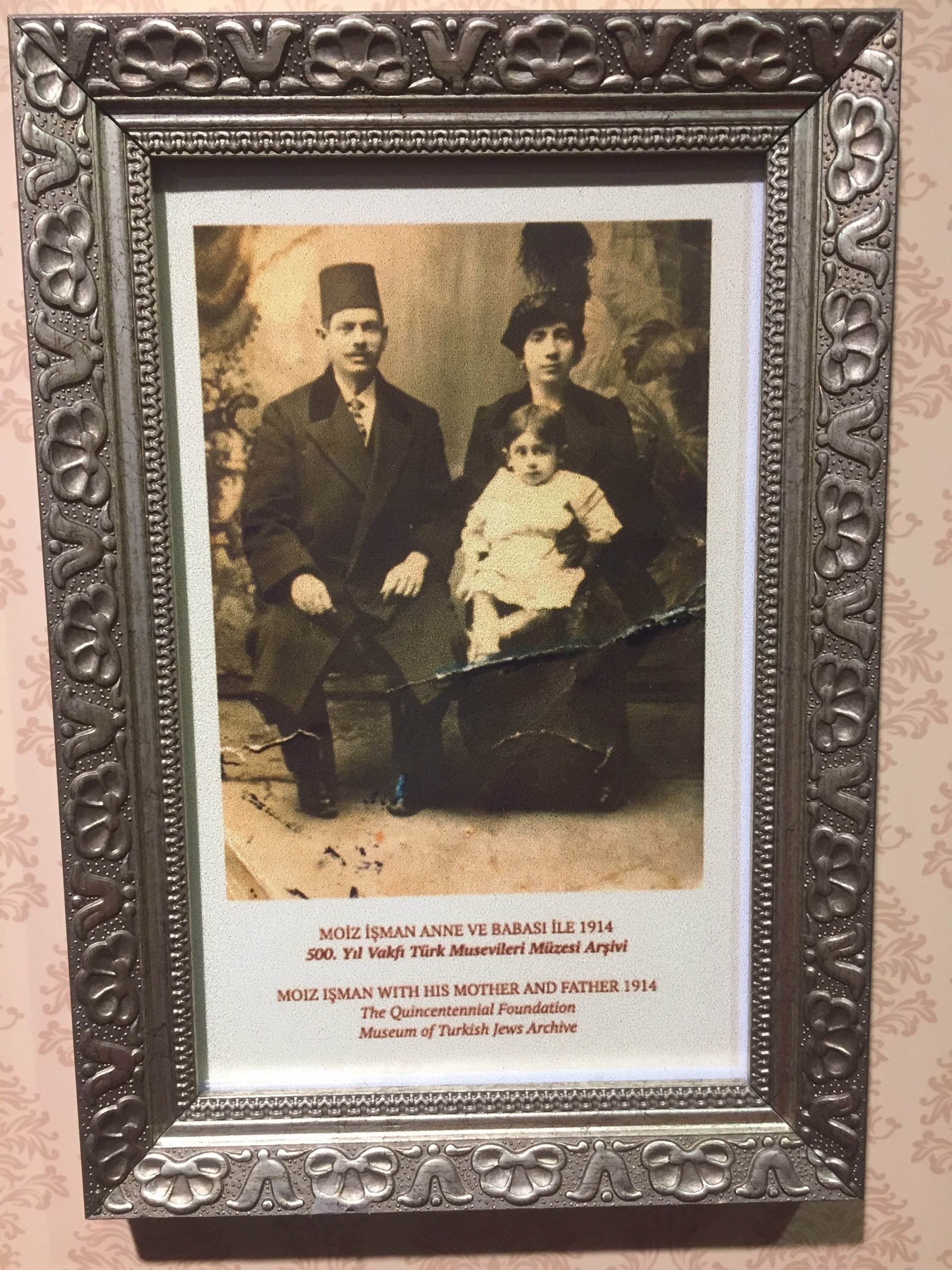 The great-grandparents and grandfather of Nisya Isman Allovi, curator and director of the Jewish museum in Istanbul, Turkey. (Photo by Paris Achen)
