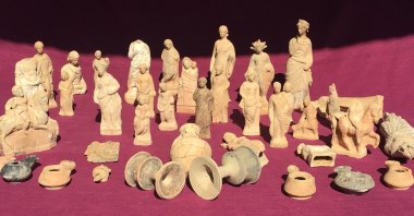 Terracotta pieces estimated to be 2,200 years old from the southern province of Antalya’s ancient city of Myra.