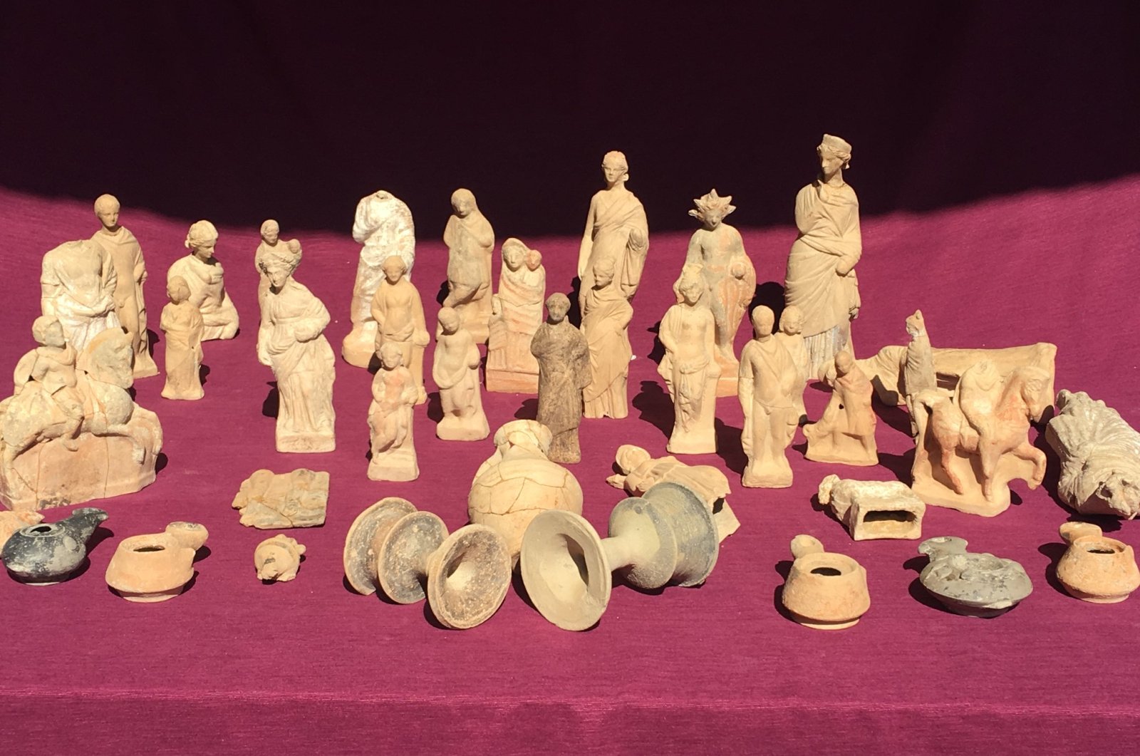 Terracotta pieces estimated to be 2,200 years old from the southern province of Antalya’s ancient city of Myra.