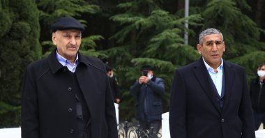 Şahbaz Guliyev (R) and Dilgam Esgerov (L) pictured in the Azerbaijani city of Baku on Jan. 1, 2020 (AA Photo)