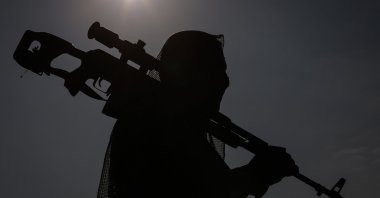 An Iraqi soldier stands in position during military training, ahead of Victory Day, celebrating the defeat of Daesh in Iraq, Baghdad, Iraq, Dec. 8, 2020. (Photo by Getty Images)