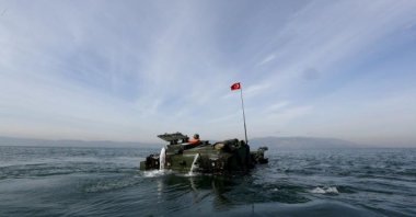 A Kunduz amphibious armored combat earthmover produced by FNSS on June 1, 2015. (Courtesy of FNSS)