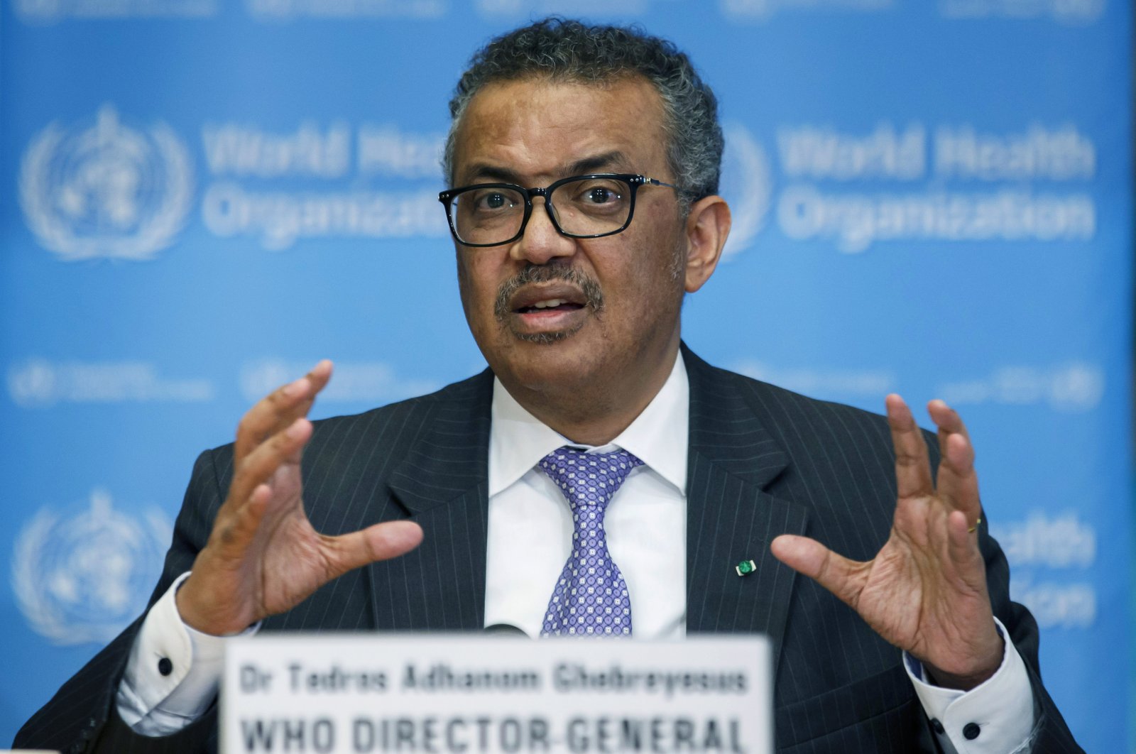 In this Monday, March 9, 2020 file photo, Tedros Adhanom Ghebreyesus, Director General of the World Health Organization speaks during a news conference, at the WHO headquarters in Geneva, Switzerland. (AP Photo)