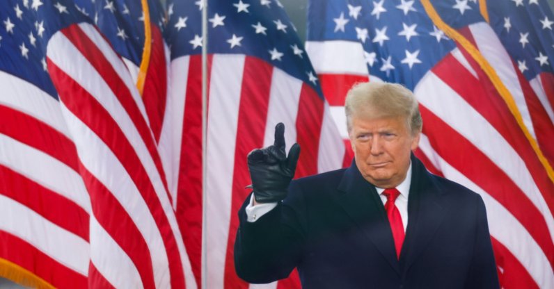 U.S. President Donald Trump gestures during a rally to contest the certification of the 2020 U.S. presidential election results by the U.S. Congress, in Washington, D.C., Jan. 6, 2021. (Reuters Photo)