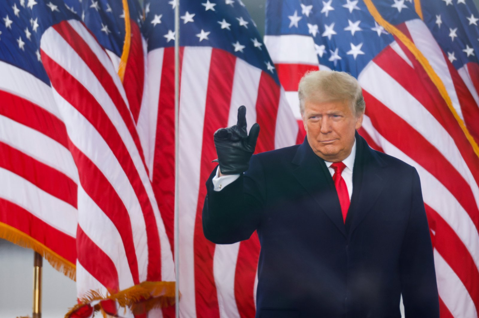 U.S. President Donald Trump gestures during a rally to contest the certification of the 2020 U.S. presidential election results by the U.S. Congress, in Washington, D.C., Jan. 6, 2021. (Reuters Photo)