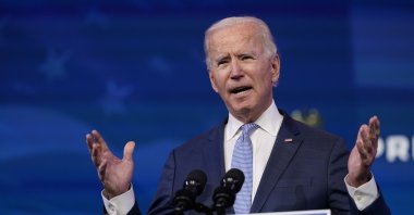 U.S. President-elect Joe Biden speaks at The Queen theater in Wilmington, Delaware, U.S., Jan. 6, 2021. (AP Photo)