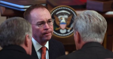 White House Director of the Office of Management and Budget Mick Mulvaney arrives for the signing of a trade agreement with the U.S. and China in the East Room of the White House in Washington, D.C., U.S., Jan. 15, 2020. (AFP Photo)